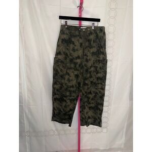 Vanilla Star Cargo Pants Camo Tie Waist Relaxed Fit Casual Size M
